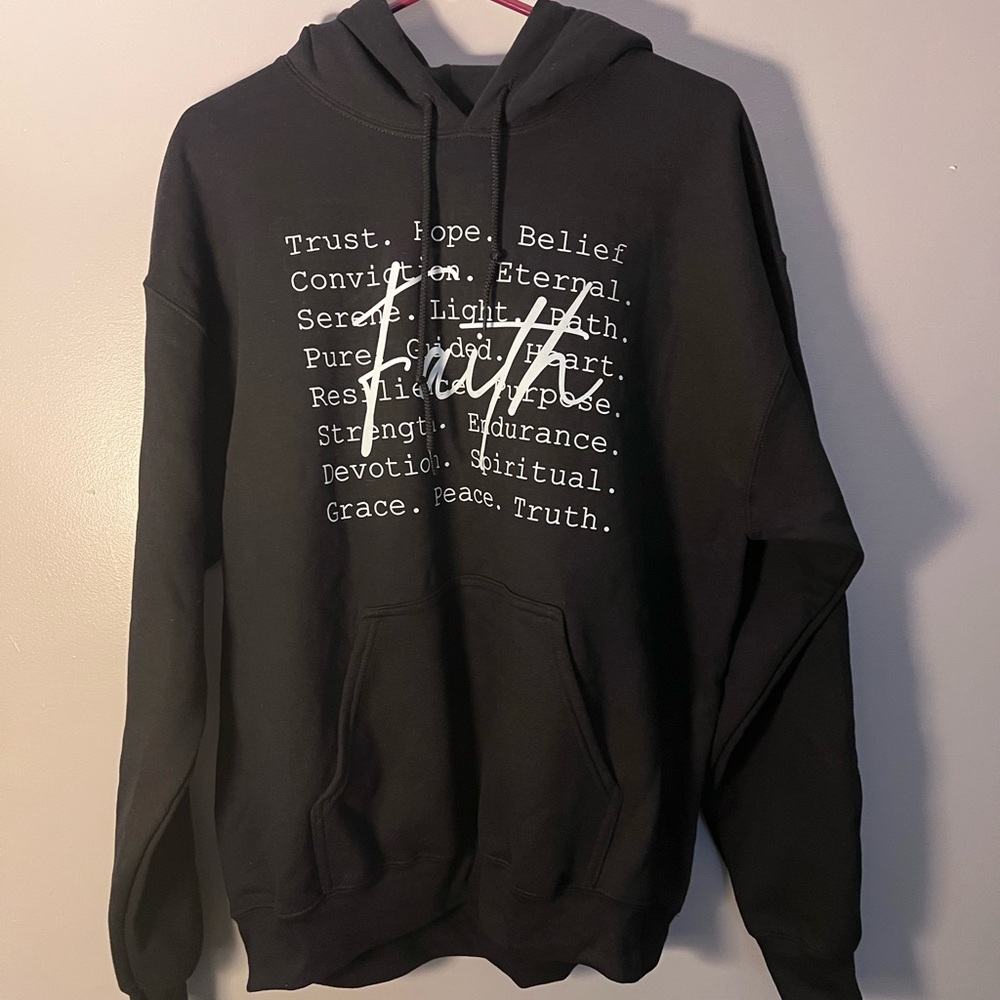Black Hoodie with Inspirational Text